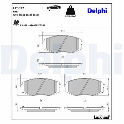 DELPHI LP3877 EAN: 5012759653425.