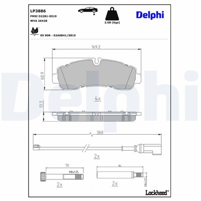 DELPHI LP3886 EAN: 5012759688380.