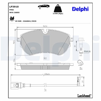 DELPHI LP3910 EAN: 5012759600306.