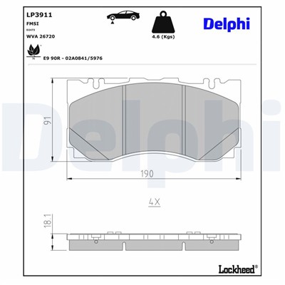 DELPHI LP3911 EAN: 5012759602492.