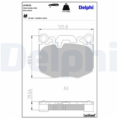 DELPHI LP3923 EAN: 5012759602713.