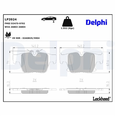 DELPHI LP3924 EAN: 5012759611081.