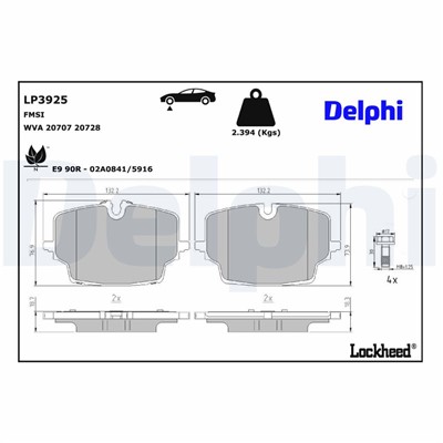 DELPHI LP3925 EAN: 5012759611098.