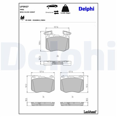 DELPHI LP3927 EAN: 5012759611111.