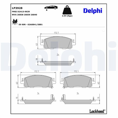 DELPHI LP3928 EAN: 5012759611128.