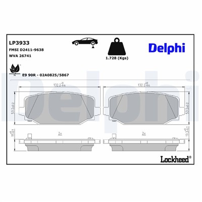 DELPHI LP3933 EAN: 5012759611166.