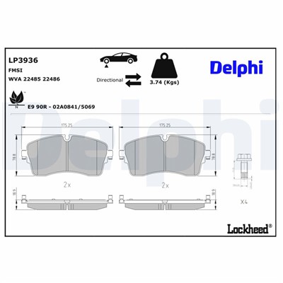 DELPHI LP3936 EAN: 5012759611180.