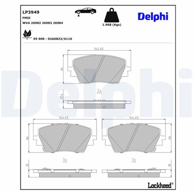 DELPHI LP3949 EAN: 5012759627433.