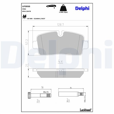 DELPHI LP3950 EAN: 5012759632338.