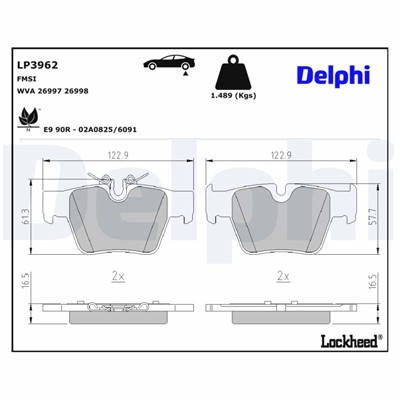 DELPHI LP3962 EAN: 5012759690543.