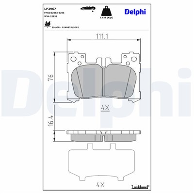 DELPHI LP3967 EAN: 5012759634158.