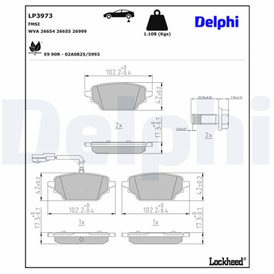 DELPHI LP3973 EAN: 5012759697153.