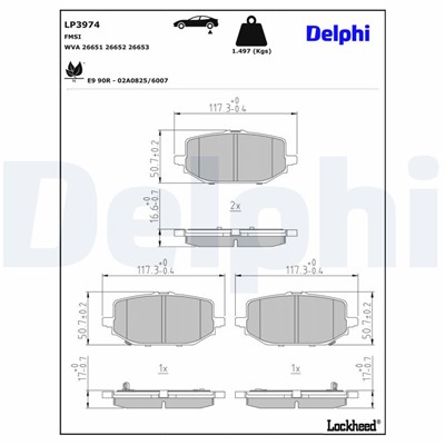 DELPHI LP3974 EAN: 5012759647578.