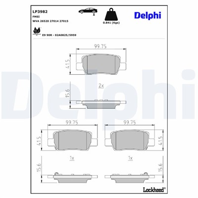 DELPHI LP3982 EAN: 5012759698624.