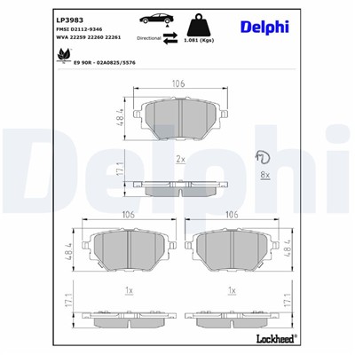 DELPHI LP3983 EAN: 5012759726693.