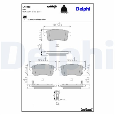 DELPHI LP4013 EAN: 5012759646724.