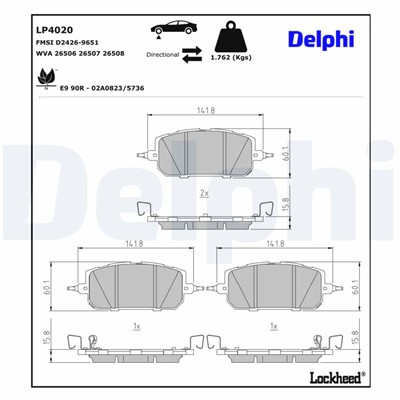 DELPHI LP4020 EAN: 5012759654309.