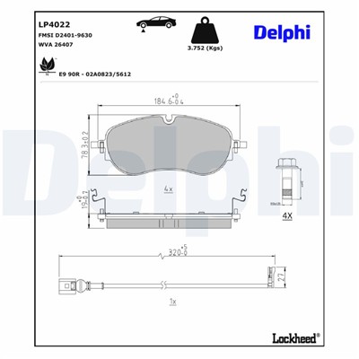 DELPHI LP4022 EAN: 5012759645581.
