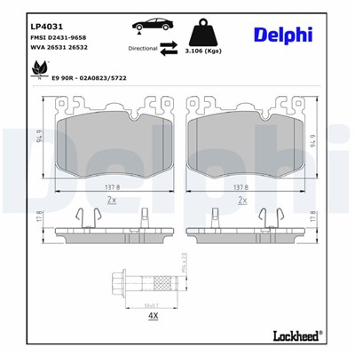 DELPHI LP4031 EAN: 5012759646205.