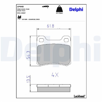 DELPHI LP440 EAN: 5012759301906.