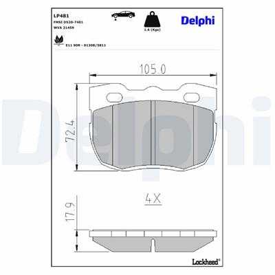 DELPHI LP481 EAN: 5012759302279.