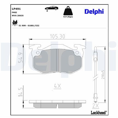 DELPHI LP491 EAN: 5012759302330.