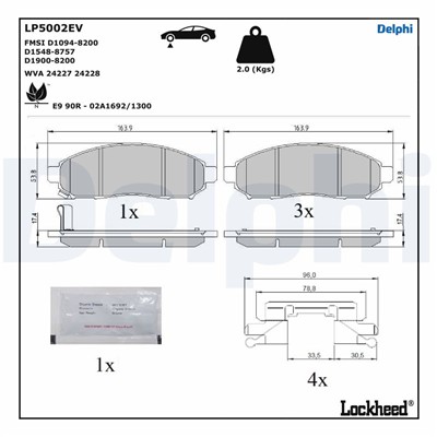 DELPHI LP5002EV EAN: 5012759554784.