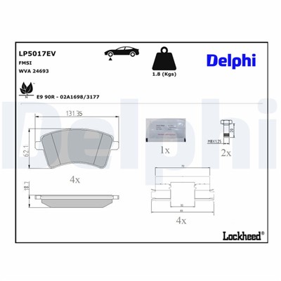 DELPHI LP5017EV EAN: 5012759554937.