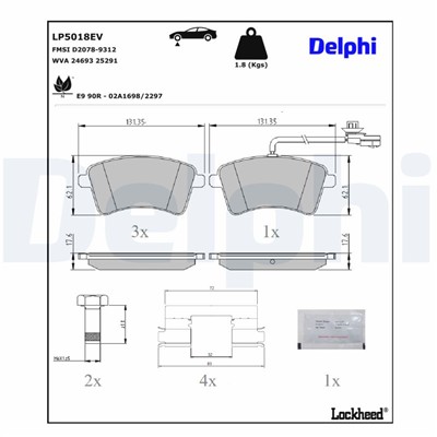 DELPHI LP5018EV EAN: 5012759554944.
