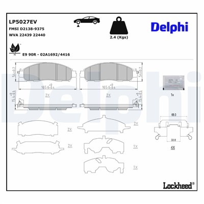 DELPHI LP5027EV EAN: 5012759555033.