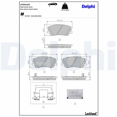 DELPHI LP5031EV EAN: 5012759555071.