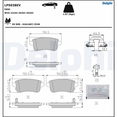 DELPHI LP5038EV EAN: 5012759559420.