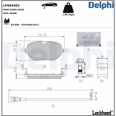 DELPHI LP5043EV EAN: 5012759819777.