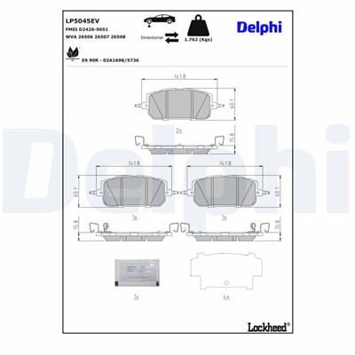 DELPHI LP5045EV EAN: 5012759892992.
