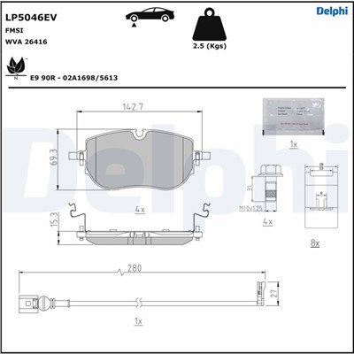 DELPHI LP5046EV EAN: 5012759603574.