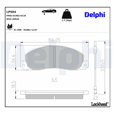DELPHI LP504 EAN: 5012759303351.