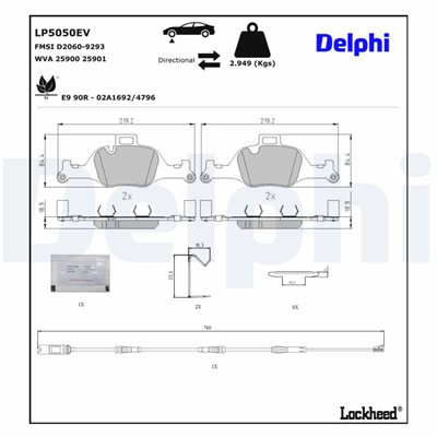 DELPHI LP5050EV EAN: 5012759570807.