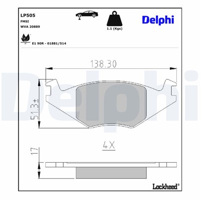 DELPHI LP505 EAN: 5012759303368.