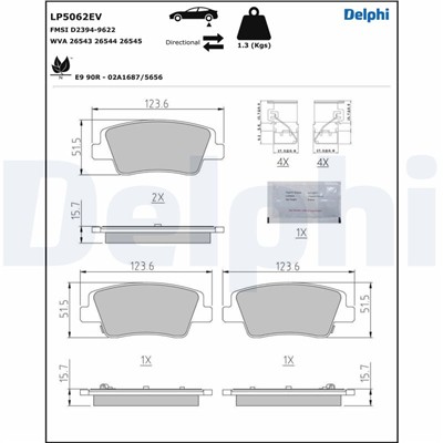 DELPHI LP5062EV EAN: 5012759657027.