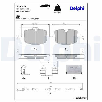 DELPHI LP5069EV EAN: 5012759657492.