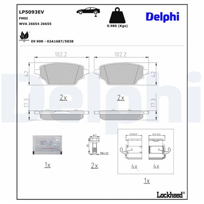 DELPHI LP5093EV EAN: 5012759611050.