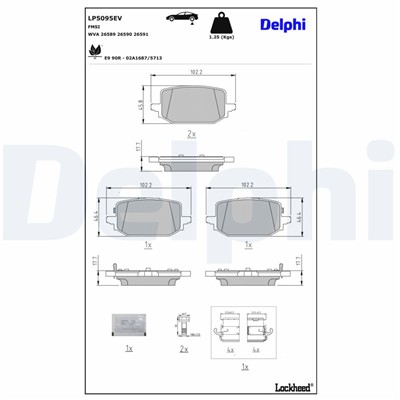 DELPHI LP5095EV EAN: 5012759611074.