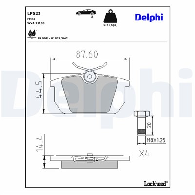 DELPHI LP522 EAN: 5012759303450.