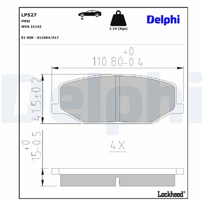 DELPHI LP527 EAN: 5012759303498.