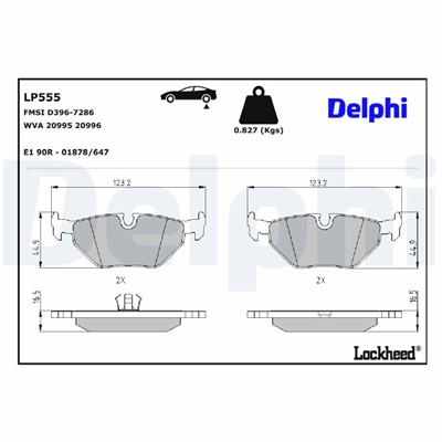 DELPHI LP555 EAN: 5012759304174.