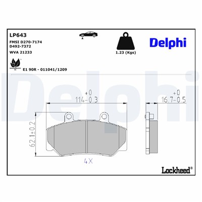 DELPHI LP643 EAN: 5012759304624.