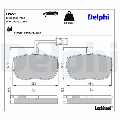 DELPHI LP651 EAN: 5012759304723.