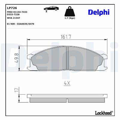 DELPHI LP726 EAN: 5012759305423.