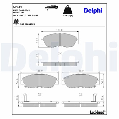 DELPHI LP734 EAN: 5012759305508.