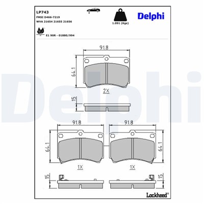 DELPHI LP743 EAN: 5012759305591.